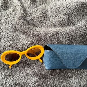 Loewe Yellow Sunglasses with Blue Case
